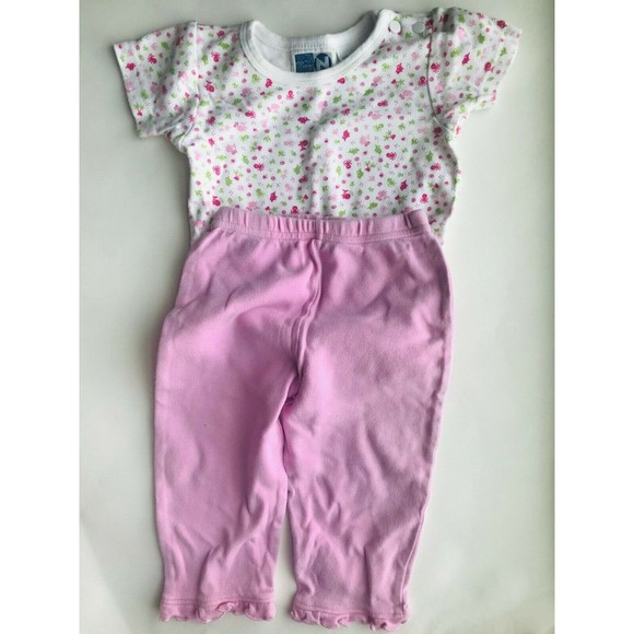 Girl's Size 9M 6-9 Month Two Piece Baby N White Whale Octopus Top + Pink Pants - Picture 2 of 6